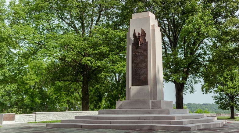 Monuments and exhibits on display at the park