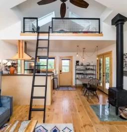 Romantic loft home, interior view