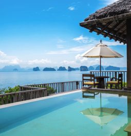 waterfront pool at Six Senses Yao Noi