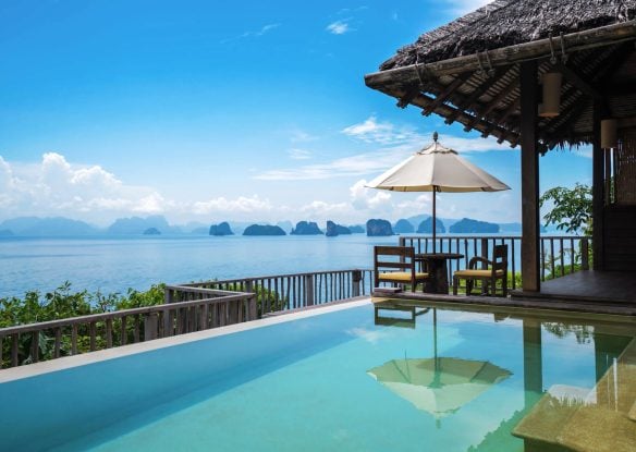 waterfront pool at Six Senses Yao Noi
