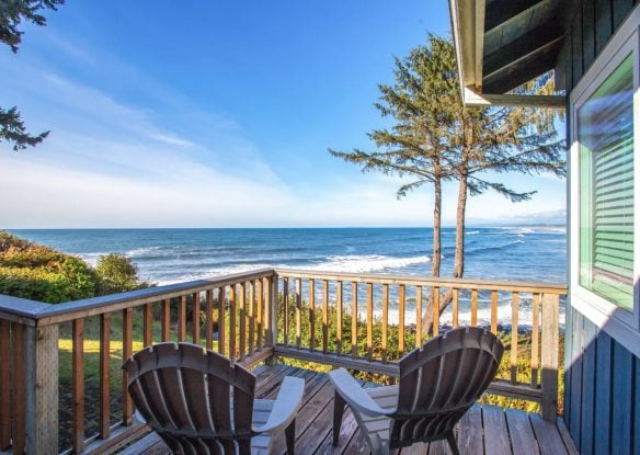 balcony overlooking the ocean