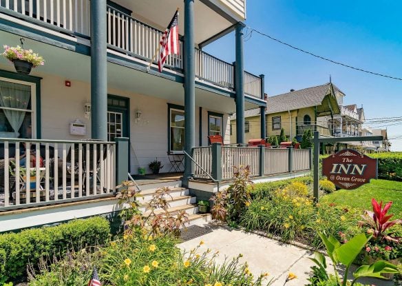 Front of inn with porch