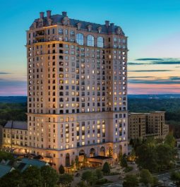tower hotel at sunset